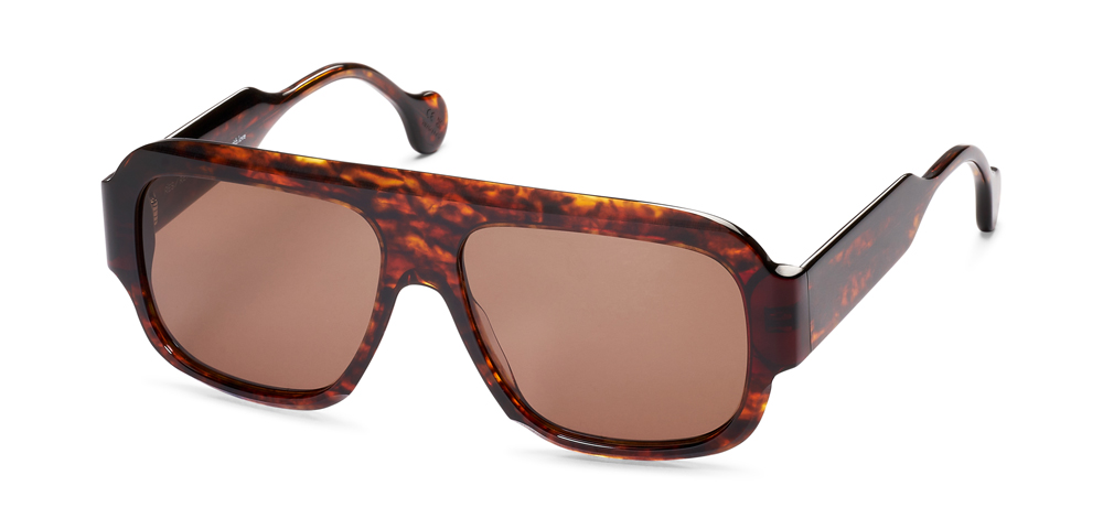 BROWN TORTOISE / DARK RED -  plain brown lens